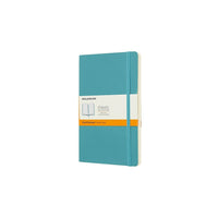 Moleskine Classic Ruled Soft Cover Notebook, Blue Reef, 7.5" x 9.75"-192 pages, 7.5" x 9.75" Ivory coloured paper