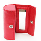 Ashlin Skylar Single Lipstick Case with Mirror, Red-Snap-button closure