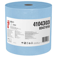 WypAll PowerClean X80 Heavy Duty Cloths - Jumbo Roll - Extended Use Towels - Blue-475 Sheets/Roll, 1 Roll of WypAll PowerClean X80 Heavy Duty Cloths/Case, 475 Sheets/Case