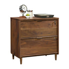 Sauder 421114 Clifford Place Lateral File Cabinet - Grand Walnut-Drawers with full extension slides hold letter or legal size hanging files.