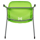 Flash Furniture HERCULES Series Green Ergonomic Shell Stack Chair with Grey Frame-Grey Powder Coated Frame Finish with Plastic Floor Glides