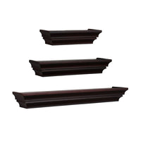 nexxt Madison Wall Shelf, Set of 3, 4.75" Deep Wall Ledges, 12", 16" & 24", Espresso-Set: comes with a total of 3 different-sized wall shelves