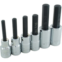Gray Tools 6 Piece 1/2" Drive SAE, Chrome Hex Head Socket Set, 1/4"-9/16"-Contains Sizes: 1/4", 5/16", 3/8", 7/16", 1/2", 9/16".