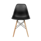 Nicer Furniture Eiffel Style Side Chair with Natural Wood Legs - Black - 4 Pack-Straight wooden dowel legs with floor protectors for hardwood floor