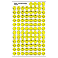 Trend Enterprises Superspots Stickers, Neon Yellow Smiles, 8000 Pack (T-46139)-Design: Smiley faces