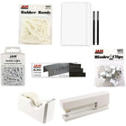 JAM Paper Complete Desk Kit, White (338756Cwh)-Includes notebook, pens, binder clips, staples, paper clips, rubber bands, tape dispenser, and a stapler