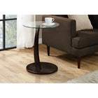 Monarch Specialties 3001 Accent Table - Espresso Bentwood With Tempered Glass-Thick tempered glass top has plenty of surface space for drinks, snacks, or tablet
