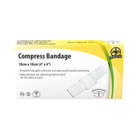 Wasip Compress Bandage - 4" x 4"-Size: 10cm x 10cm