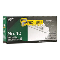 Hilroy Press-It Seal-It Boxed #10 Envelopes - 20 lbs - 4-1/8" x 9-1/2" - White - 45 Pack-Security envelopes