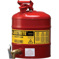 JustriteMD – Bidon de sécurité pour laboratoire en acier/polyéthylène, bidon de tablette en acier-Les robinets à fermeture automatique offrent une distribution contrôlée des liquides dangereux