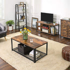 Vasagle TV Stand Media Display - Rustic Brown & Black-Ultra-durable