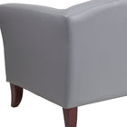 Flash Furniture HERCULES Imperial Series Grey Leather Sofa-Slightly Curved Seat and Back