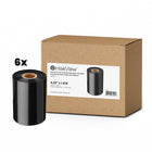 IntekView Thermal Transfer Ribbon Wax - 4.02" x 1476' - Core 1" - 6 Pack-Premium quality, sharp and precise prints