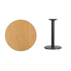 Flash Furniture 30" Round Natural Laminate Table Top with 18" Round Table Height Base-Natural Laminate Top