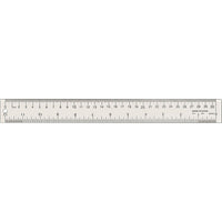 Staples Acrylic Ruler - 12"/30cm - Clear-Inch and metric rule with clear start and end points for precise measuring