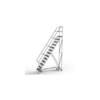 Tri-Arc Manufacturing All Directional Rolling Ladder, No. of Steps: 13, Platform Height: 130" (KDED113242)-No. of Steps: 13