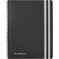 Cambridge Project Notes Poly Business Notebook, 9-1/2" x 7-1/4", 160 pages-Professional poly cover notebook with twin black wire binding and secure bungee elastic closure incorporates an element of subtle style