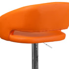 Flash Furniture - Tabouret de bar contemporain à hauteur ajustable en vinyle orange avec base chromée (CH-122070-ORG-GG)-Siège réglable en hauteur par vérin à gaz