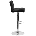 Flash Furniture Contemporary Vinyl Adjustable Height Barstool with Rolled Seat and Chrome Base - Black - 2 Pack-Black Vinyl Upholstery