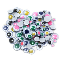 Charles Leonard Creative Arts Round Wiggle Eyes, Assorted Colours/Sizes, 800 Pack (CHL64550 )-Round wiggle eyes give life to dolls, animals, toys and more