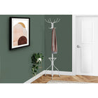 Monarch Specialties 2030 Coat Rack with Umbrella Holder - White Metal-Built in umbrella holder