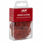 JAM Paper Colored Circular Paper Clips - Red - 2 Packs of 50-Quantity: 50 per box; 2 Boxes