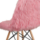 Flash Furniture Shaggy Dog Light Pink Accent Chair-Back Width: 11" - 17"