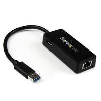 StarTech.com – Adaptateur NIC pour USB 3.0 à Gigabit Ethernet avec port USB, noir-Prise en charge complète de la bande passante Gigabit par une connexion hôte USB 3.0