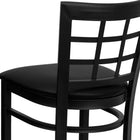 Flash Furniture – Tabouret de bar/restaurant Hercules en métal noir, dossier ajouré, siège en vinyle noir-Siège rembourré en mousse épaisse de 2.5 pouces