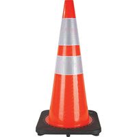SCN Industrial Traffic Cone, 28", Orange, 4" & 6" Reflective Collar(S) - 3 Pack-Colour: Orange