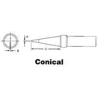 ET Series Tips for TEF891 Soldering Pencil, BW092, ET Series Tips for TEF891 Soldering Pencil, Conical, 12 Pack-ET Series Tips for TEF891 Soldering Pencil, Conical