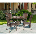 W Unlimited Outdoor Patio Furniture, Earth Collection 5-Piece Dining Set, Cappuccino-Comfortable outdoor living