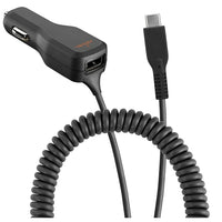 Ventev Car Charger USB Type C 4A w/ extra USB, Black (554724)-USB port and attached cable charge two tablets, phones or other mobile devices at once