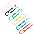 Staples Jumbo Vinyl-Coated Paper Clips - Assorted Colours - 50 Pack-Vinyl coated, metal paper clips slide easily, never leave marks on your documents