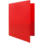 JAM Paper Plastic Heavy Duty Two Pocket Folders, Red, 12 Pack (383Hredg)-Paper weight: heavy duty