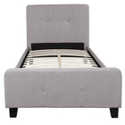 Flash Furniture Tribeca Twin Size Tufted Upholstered Platform Bed - Light Grey Fabric-Platform Bed