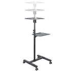 StarTech.com Mobile Projector and Laptop Stand - Portable Presentation Cart-Portable projector stand with sturdy platforms that have safety ledges to keep devices in place; Thin openings can be used to run straps to secure devices (straps not incl), Includes 2x cable management clips can be attached along pole