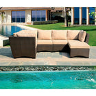 W Unlimited Outdoor Patio Furniture, Infinity Collection 7-Piece Set, Natural Timber Brown-Modular design to allow endless possibilities. Cushion included