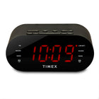 Timex T232B FM Dual Alarm Clock Radio with USB Charging - Black -Auto/Manual Station Scanning