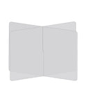 Mark Maker 4 Way Table Divider - 47.5" L x 47.5" W x 31.5" H - 1/4" clear acrylic - no pass throughs-Social distancing for up to 4 people