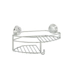 Twist 'N Lock Plus Combo Basket, Chrome-Convenient storage for bottles, a bar of soap and has integrated hooks to hang shower puffs or razors