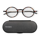 ThinOptics FrontPage Manhattan Reading Glasses - +1.50 Strength - Tortoise with Milano Black Case-Comfort: ThinOptics reading glasses are feather-light. They grip with gentle pressure and can be moved up or down your nose for optimal fit and comfort.
