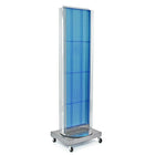 Azar Displays Pegboard Floor Stand, Revolving Base, 60" x 16", Blue (700258-BLU)-Blue acrylic
