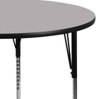 Flash Furniture 48" Round Grey Thermal Laminate Activity Table - Standard Height Adjustable Legs-Scratch and Stain Resistant Surface