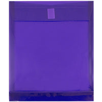 JAM Paper Plastic Envelopes with VELCRO Brand Closure - 1" Expansion - Letter - 9 3/4" x 11 3/4" - Purple - 12 Pack (118V1PU)-Purple Letter Size Open End Expanding Plastic Envelopes with Velcro Closure