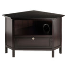 Winsome Zena Corner TV Stand, Espresso, (92634)-Dimensions: 34.65"W x 23.94"D x 22.28"H