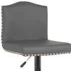 Flash Furniture Bellagio Contemporary Adjustable Height Barstool with Accent Nail Trim - Grey LeatherSoft - 2 Pack-CA117 Fire Retardant Foam