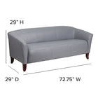 Flash Furniture HERCULES Imperial Series Grey Leather Sofa-1.8 High Density Foam