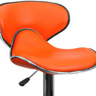 Flash Furniture Contemporary Cozy Mid-Back Orange Vinyl Adjustable Height Barstool with Chrome Base-CA117 Fire Retardant Foam
