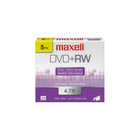 Maxell Rewritable DVD+RW Media - 4.7 GB - 5 Pack-Rewritable to record data, music and video